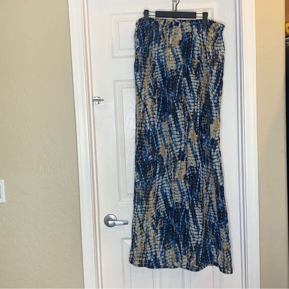 Boohoo Plus Tie Dye Beach Trouser Blue Size 16 - Picture 3 of 10